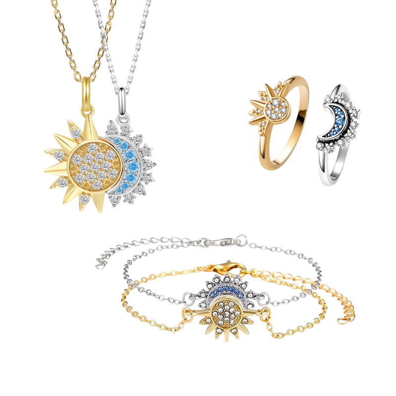 Conjunto de Joyas Sol y Luna 🌞🌙✨