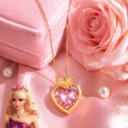 Barbie Princess Charm School Enchanted Heart Necklace 💖👑✨