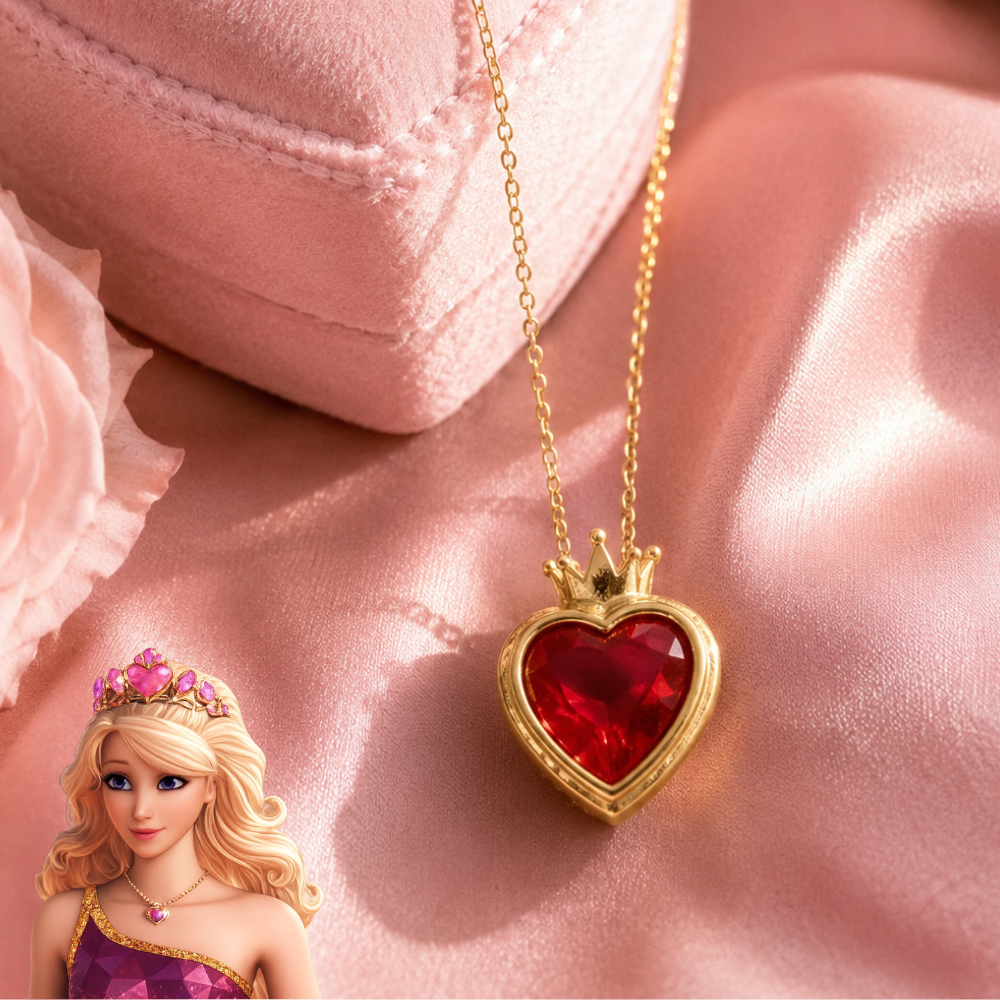 Barbie Princess Charm School Enchanted Heart Necklace 💖👑✨