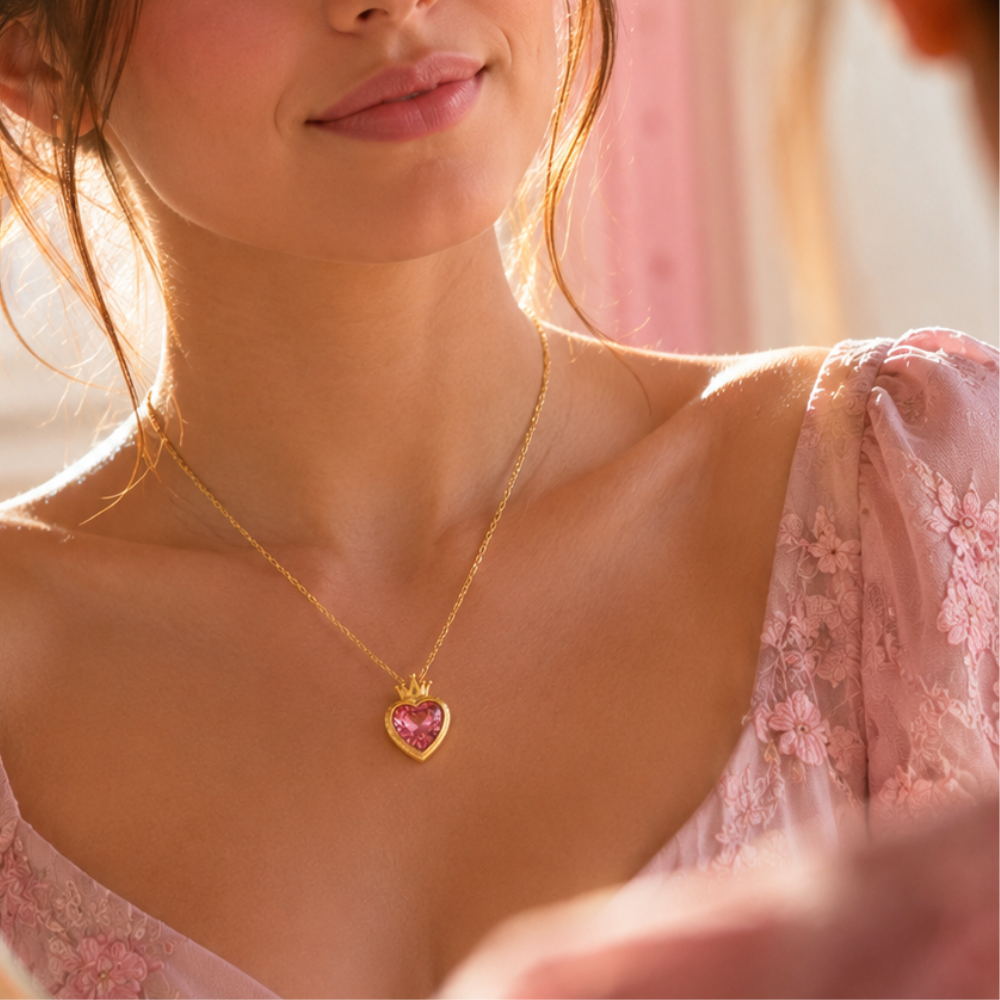 Barbie Princess Charm School Enchanted Heart Necklace 💖👑✨
