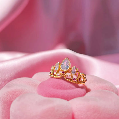 Anillo Corona de Rapunzel - Edición Dorada Ajustable 👑✨